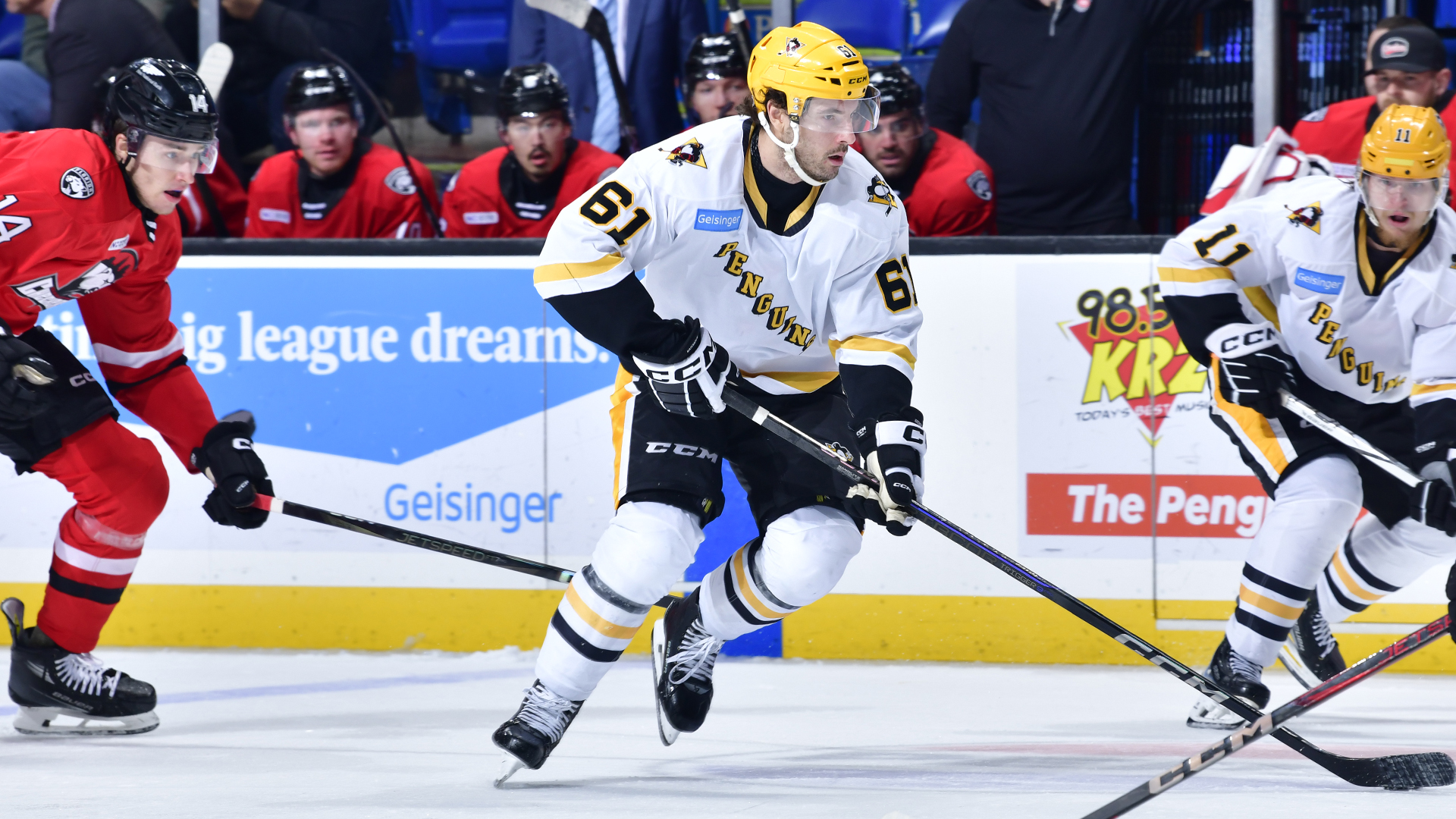 KATCHOUK’S FOUR GOALS LIFT PENS OVER CHECKERS, 6-4