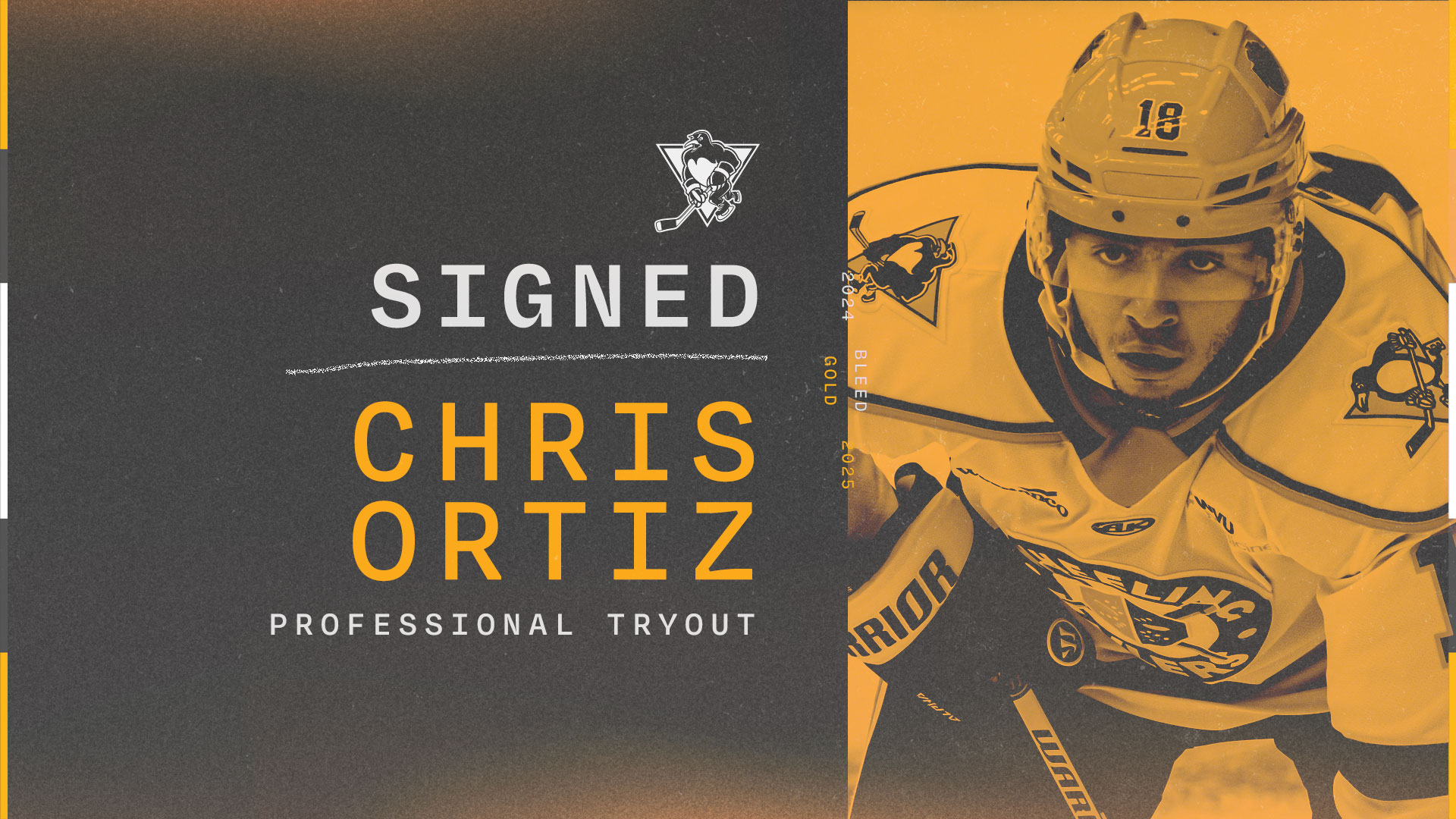 PENGUINS SIGN DEFENSEMAN CHRIS ORTIZ TO PTO