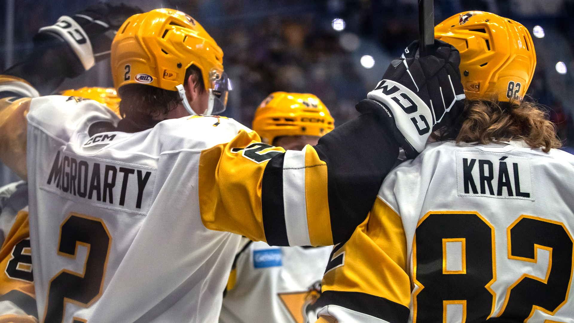 PENGUINS ROLL EARLY, DEFEAT WOLF PACK, 4-1