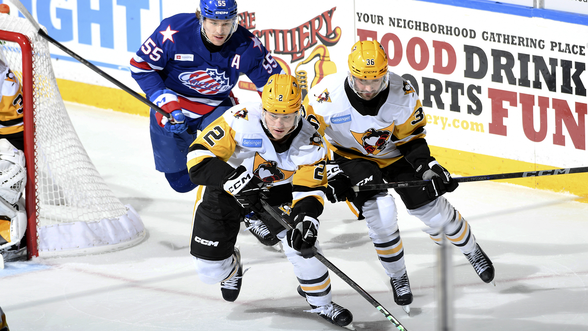 PENGUINS AMBUSHED BY AMERKS, 5-2