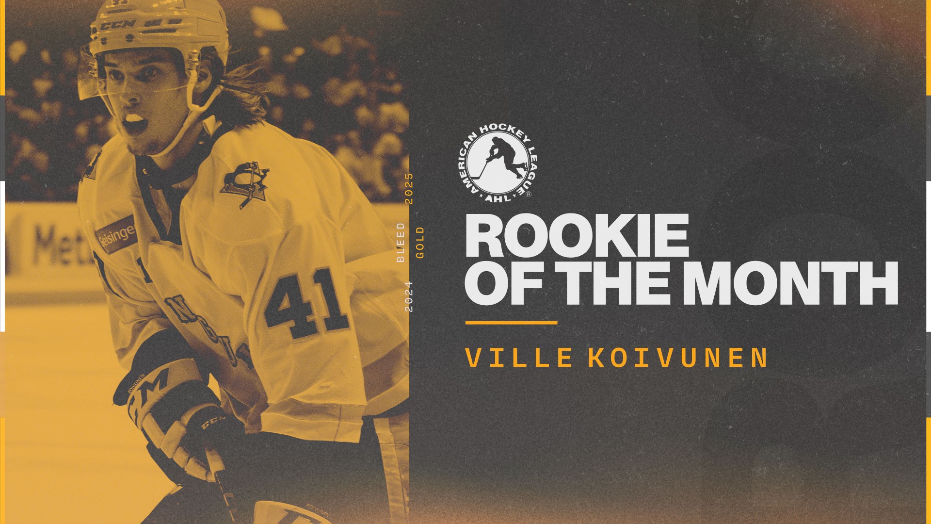 VILLE KOIVUNEN NAMED AHL ROOKIE OF THE MONTH FOR JANUARY