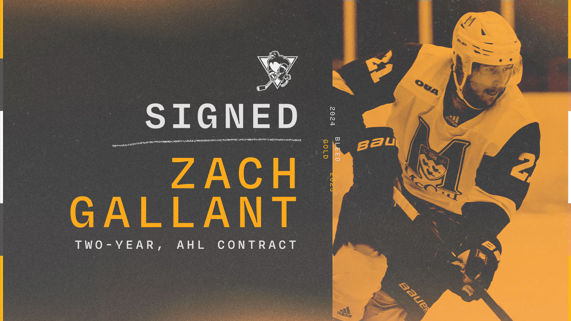 PENGUINS SIGN ZACH GALLANT TO TWO-YEAR DEAL